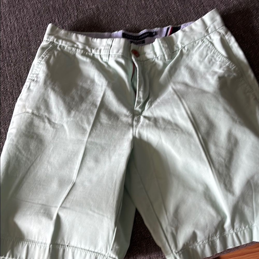 Tommy Hilfiger Green Flat Front Shorts